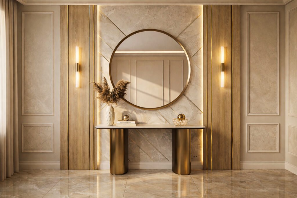 Round Mirror Console Wall – Console Wall Design Kit - 1