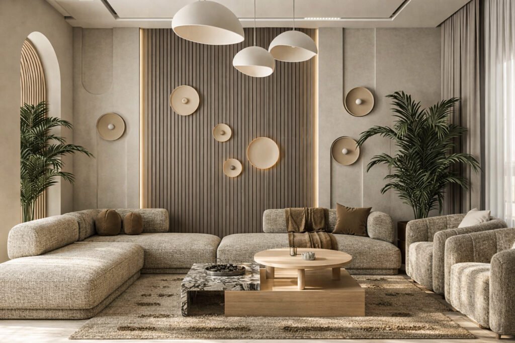 Soft Rhythm – Drawing Room Wall Design Kit - 1