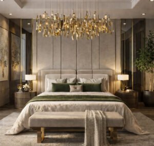 Golden Glow Luxe – Headboard Wall Design Kit