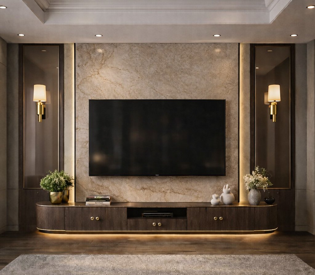 Stone Glow – TV Unit Wall Design Kit - 1